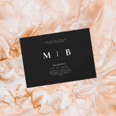 Slank en eenvoudig Monogram B/W Parents II Uitnodi Kaart