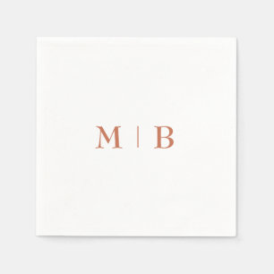 Slank en eenvoudig Terracotta Monogram Weddenschap Servet