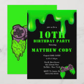 Slank- en games-jongen 10th Birthday Party nodigt (Voorkant / Achterkant)