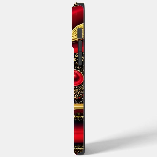 Slank en geavanceerd: rood en goudAbstract Case-Mate iPhone Case (Achterkant / Links)