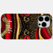 Slank en geavanceerd: rood en goudAbstract Case-Mate iPhone Case (Achterkant (horizontaal))