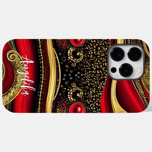 Slank en geavanceerd: rood en goudAbstract Case-Mate iPhone Case (Achterkant (horizontaal))