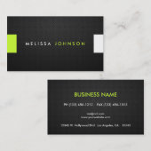 Slank en modern zwart en kalkgroen visitekaartje (Voorkant / Achterkant)
