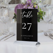 Slank en stijlvol: Custom Black Modern Wedding Kaart