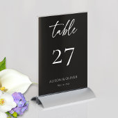 Slank en stijlvol: Custom Black Modern Wedding Kaart