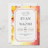 Slank en stijlvol herfst lekt rond het huwelijk kaart (Voorkant)