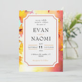 Slank en stijlvol herfst lekt rond het huwelijk kaart (Staand voorkant)