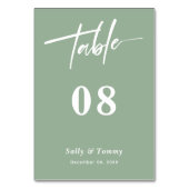 Slank en stijlvol: Sage Green Modern Wedding Kaart (Achterkant)