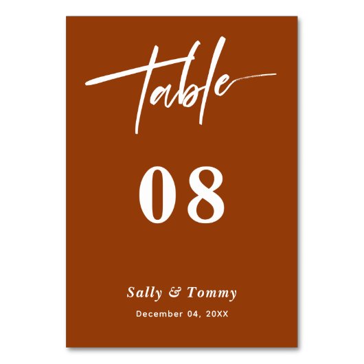 Slank en stijlvol: Terracotta Modern Wedding Kaart (Voorkant)