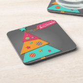 Slank felle kerstboomkunst moderne kunstboten bier onderzetter (Linkerzijde)