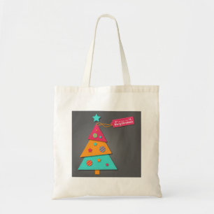 Slank felle kerstboomkunst moderne kunstboten tote bag