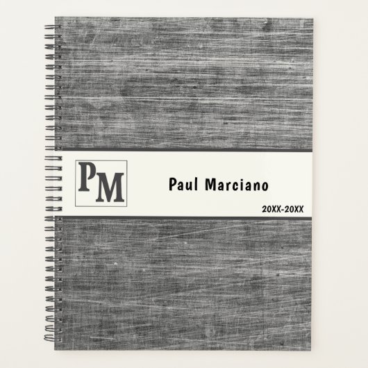 Slank geborsteld metaal industrieel ontwerp planner (Voorkant)