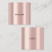 Slank glanzend Elegant roze Folie Minimale Vierkante Visitekaartje (Voorkant / Achterkant)