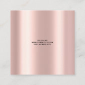 Slank glanzend Elegant roze Folie Minimale Vierkante Visitekaartje (Achterkant)