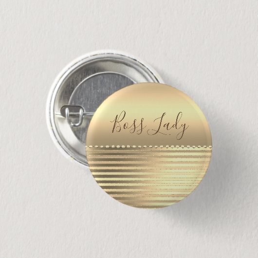 Slank Gold Boss Lady Ronde Button 3,2 Cm (Voorkant /achterkant)