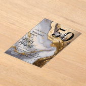 Slank Gold | White Marble Modern 50 verjaardagsfee Acryl Uitnodigingen (Laagn)