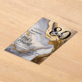 Slank Gold | White Marble Modern 80 verjaardagsfee Acryl Uitnodigingen (Laagn)