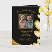 Slank Gouden Hart 50e bruiloft Jubileum Kaart (Gele Bloem)