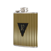 Slank gouden strepen monogrammen heupfles (Links)