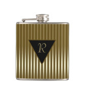 Slank gouden strepen monogrammen heupfles (Voorkant)