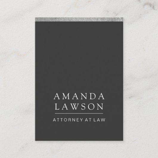 Slank grijs (afspraak) / Zilver Glitter Trim Afsprakenkaartje (Voorkant)