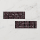 Slank handschrift Modern trendy bruin hout Mini Visitekaartje (Voorkant / Achterkant)