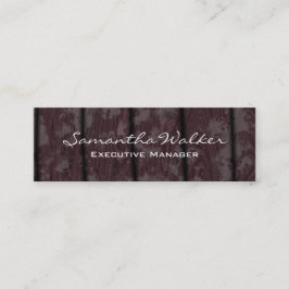 Slank handschrift Modern trendy bruin hout Mini Visitekaartje