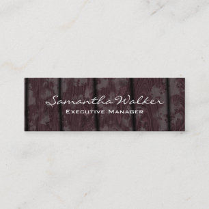Slank handschrift Modern trendy bruin hout Mini Visitekaartje