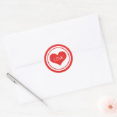 Slank hart Stickers, rood Ronde Sticker (Envelop)