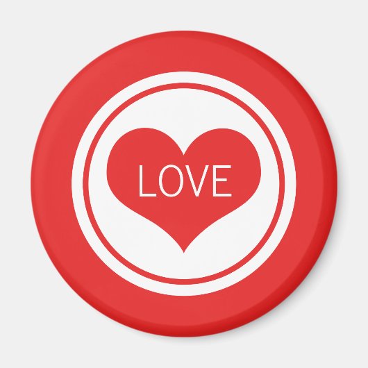 Slank hartmagneet, rood magneet (Voorkant)