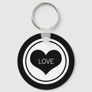 Slank harttoetsenbord, zwart en wit sleutelhanger