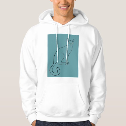Slank kat schetsen hoodie (Voorkant)