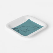 Slank kat schetsen papieren bordje (Gebogen)