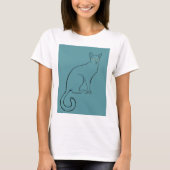 Slank kat schetsen t-shirt (Voorkant)