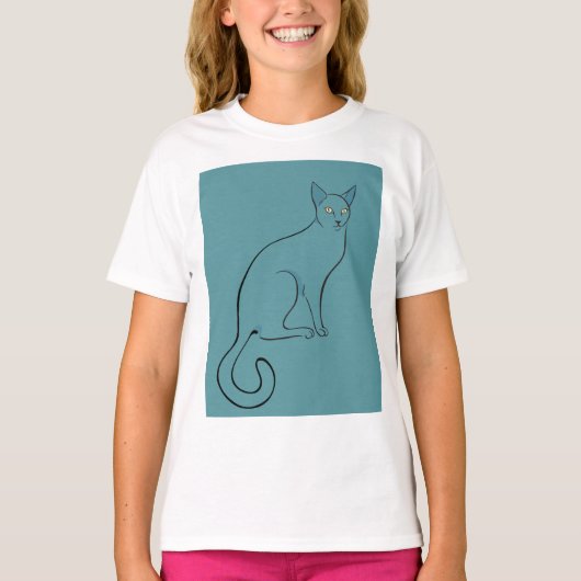 Slank kat schetsen t-shirt (Voorkant)