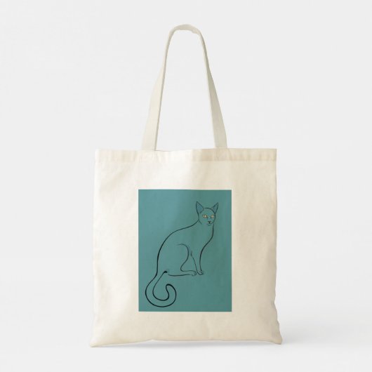 Slank kat schetsen tote bag (Achterkant)