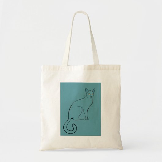 Slank kat schetsen tote bag (Voorkant)