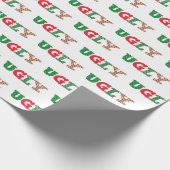 Slank kerstcadeaupapier, zgn. sweater cadeaupapier (Hoek)