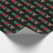 Slank kerstcadeaupapier, zgn. sweater cadeaupapier (Hoek)