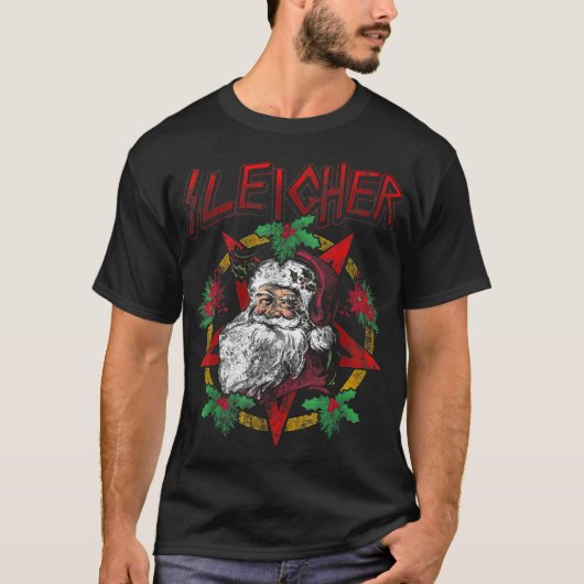 Slank kerstfeest met hoge metalen  t-shirt (Voorkant)