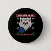 Slank kerstfeest met kerstcadeautjes Bowling Bowle Ronde Button 5,7 Cm (Voorkant)