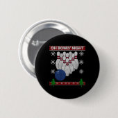 Slank kerstfeest met kerstcadeautjes Bowling Bowle Ronde Button 5,7 Cm (Voorkant /achterkant)