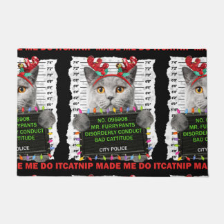 Slank kerstfeest voor katten van mam Kat Papa Cat Deurmat