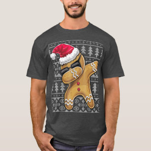 Slank kerstkeuken Dabbing Gingerbrood Man T-shirt
