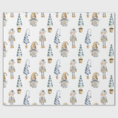 Slank kerstontwerp en stijlvol design met bomen cadeaupapier (Vlak)