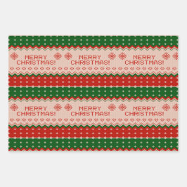 Slank kerstpapier, zgn. Sweater Wrapping Paper