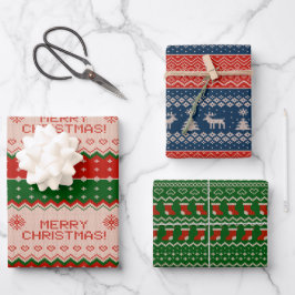 Slank kerstpapier, zgn. Sweater Wrapping Paper