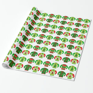 Slank kerstpapier, zgn. Sweater Wrapping Paper Cadeaupapier