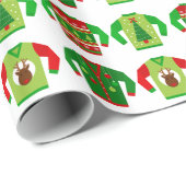 Slank kerstpapier, zgn. Sweater Wrapping Paper Cadeaupapier (Rol Hoek)