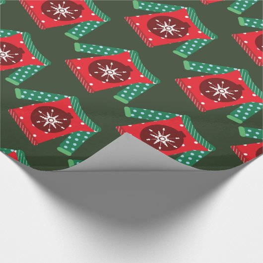 Slank kerstpapier, zgn. Sweater Wrapping Paper Cadeaupapier (Hoek)